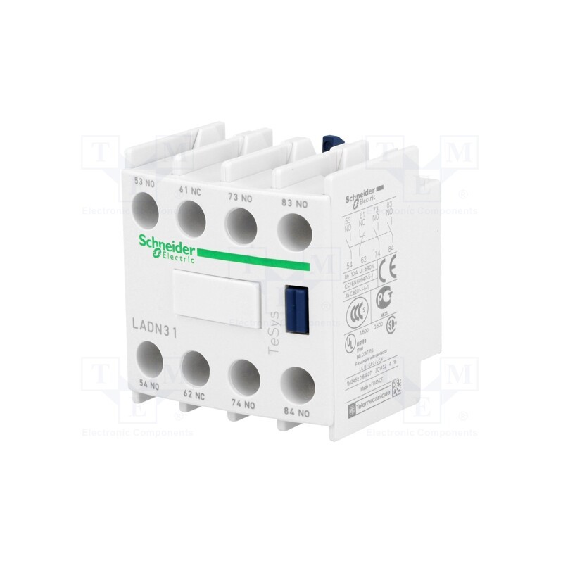 1 pcs x SCHNEIDER ELECTRIC - LADN31 - Auxiliary contacts, Series: TeSys D, Leads: screw terminals
