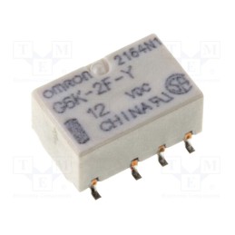 1 pcs x OMRON OCB - G6K-2F-Y 12VDC - Relay: electromagnetic, DPDT, Ucoil: 12VDC, Icontacts max: 1A, SMD
