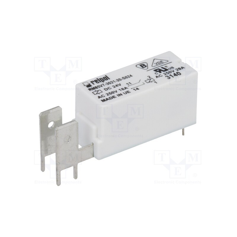 1 pcs x RELPOL - RM85V7-3021-20-S024 - Relay: electromagnetic, SPST-NO, Ucoil: 24VDC, 20A, 20A/250VAC
