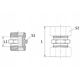 Gs16s straight connector m24x1 5 16s