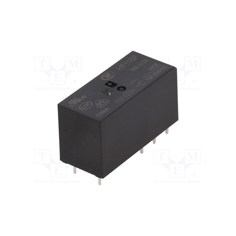 1 pcs x HONGFA RELAY - HF115F/006-1Z3B - Relay: electromagnetic, SPDT, Ucoil: 6VDC, 16A, 16A/250VAC, PCB