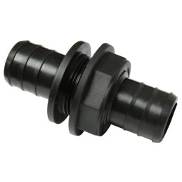 Straight passage through the tank for a 25mm hose