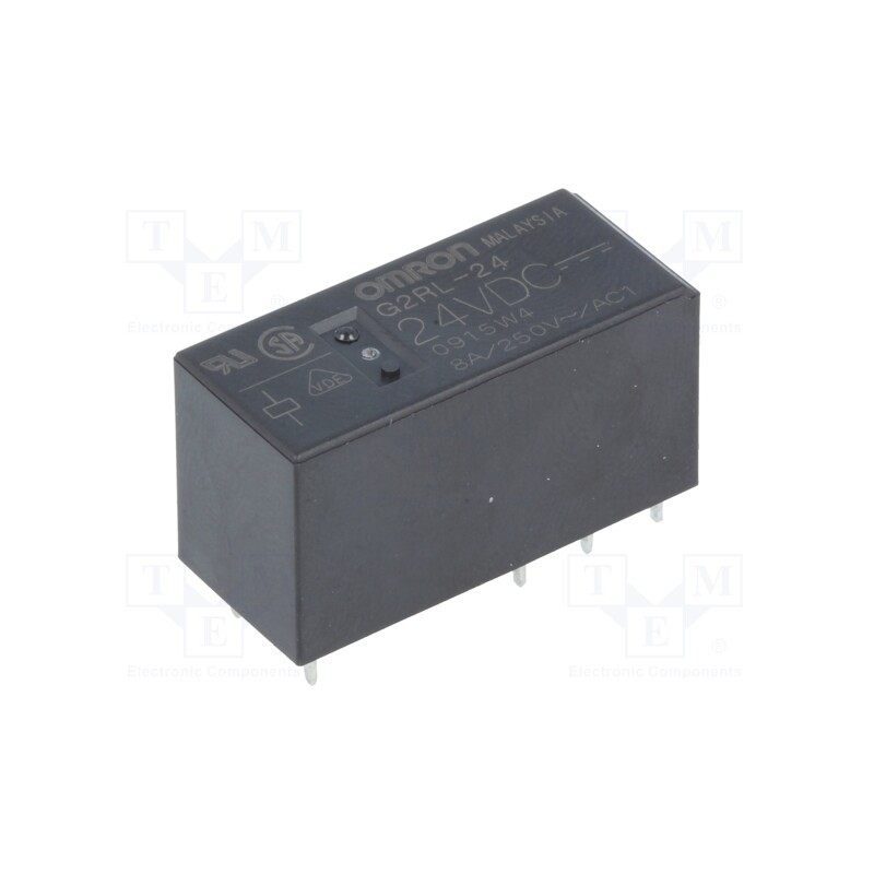 1 pcs x OMRON OCB - G2RL-24 24VDC - Relay: electromagnetic, DPDT, Ucoil: 24VDC, Icontacts max: 8A, PCB