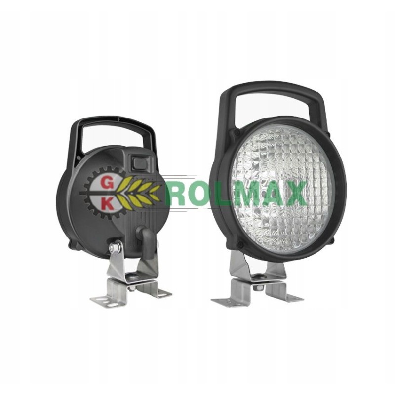 Halogen work lamp with omega holder and switch