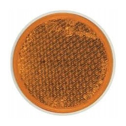 Orange round reflector, diameter 75mm, with M5 screw