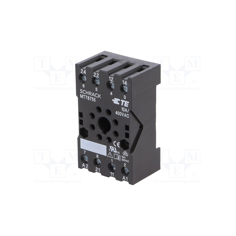 1 pcs x SCHRACK - 3-1415035-1 - Socket, PIN: 8, 10A, 400VAC, H: 26mm, W: 38mm, MT28800, Series: MT