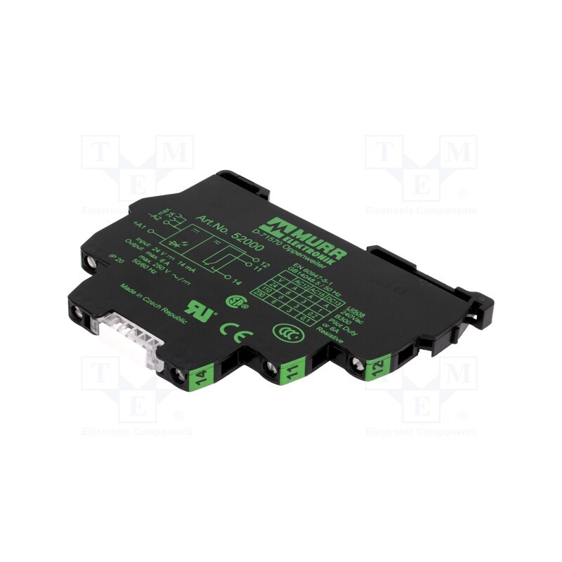 1 set x MURR ELEKTRONIK - 52000 - Relay: interface, SPDT, Ucoil: 24VDC, 6A, 6A/250VAC, 6A/20VDC, IP20