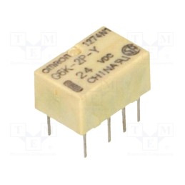 1 pcs x OMRON OCB - G6K-2P-Y 24VDC - Relay: electromagnetic, DPDT, Ucoil: 24VDC, Icontacts max: 1A, PCB