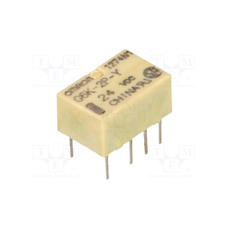 1 pcs x OMRON OCB - G6K-2P-Y 24VDC - Relay: electromagnetic, DPDT, Ucoil: 24VDC, Icontacts max: 1A, PCB