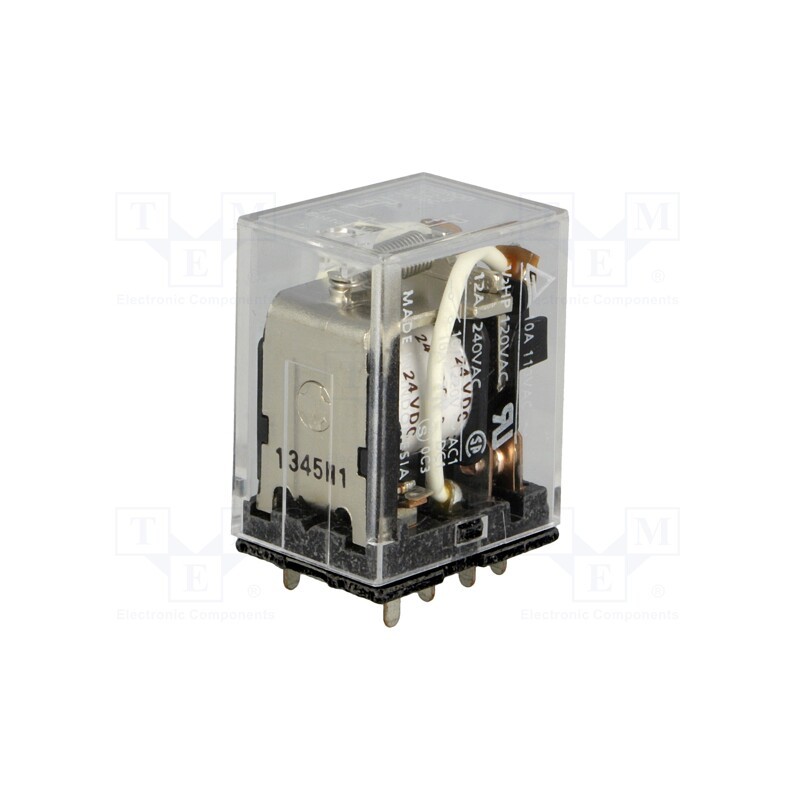 1 pcs x OMRON - LY2-0 24VDC - Relay: electromagnetic, DPDT, Ucoil: 24VDC, Icontacts max: 10A