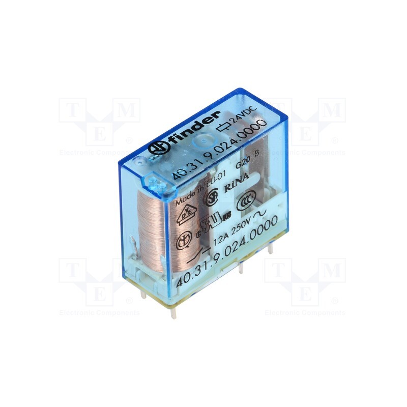 1 pcs x FINDER - 40.31.9.024.0000 - Relay: electromagnetic, SPDT, Ucoil: 24VDC, Icontacts max: 20A