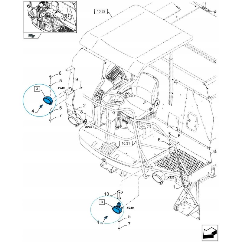 New Holland tc5040 tc 5080 work lamp 87374602