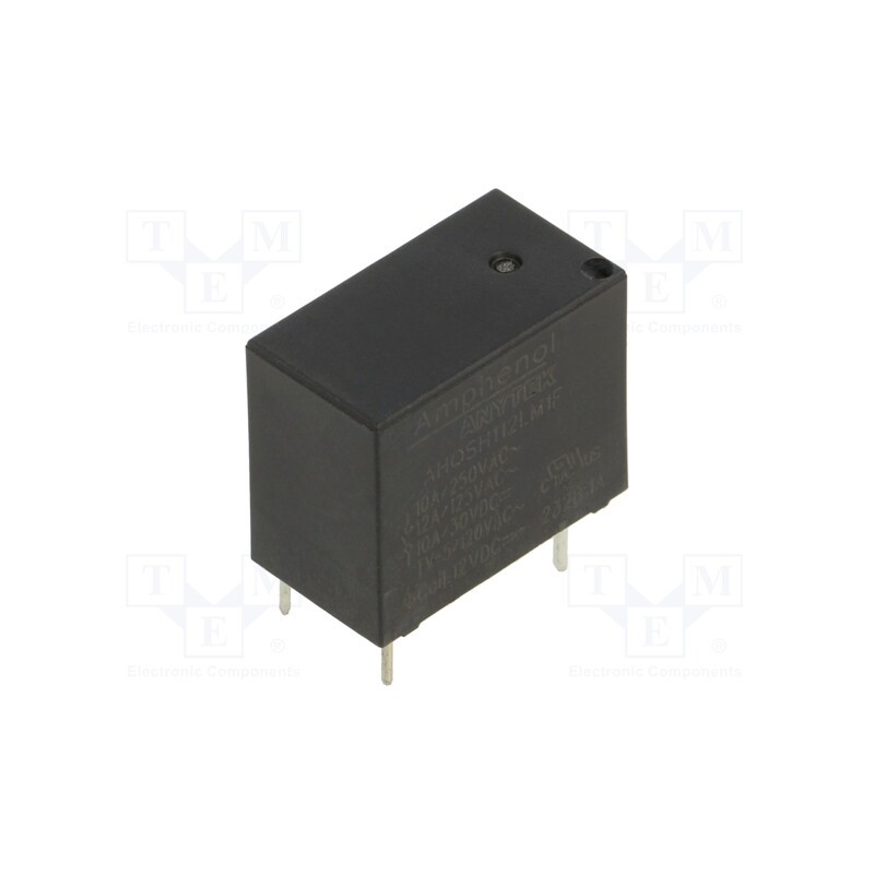 1 pcs x AMPHENOL ANYTEK - AHQSH112LM1F00G - Relay: electromagnetic, SPST-NO, Ucoil: 12VDC, 10A, 10A/250VAC