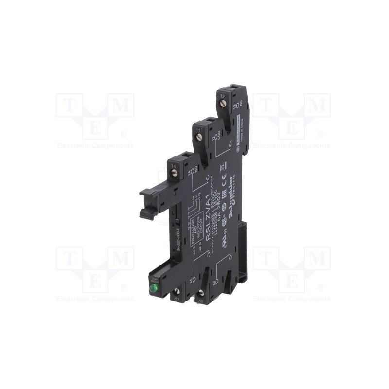 1 pcs x SCHNEIDER ELECTRIC - RSLZVA1 - Socket, 6A, 300VAC, RSL1AB4BD, for DIN rail mounting, Series: RSL