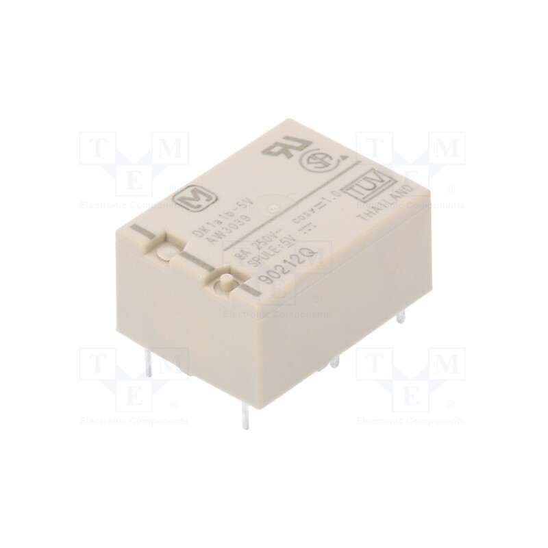 1 pcs x PANASONIC - DK1A1B-5V - Relay: electromagnetic, SPST-NO + SPST-NC, Ucoil: 5VDC, 8A/250VAC