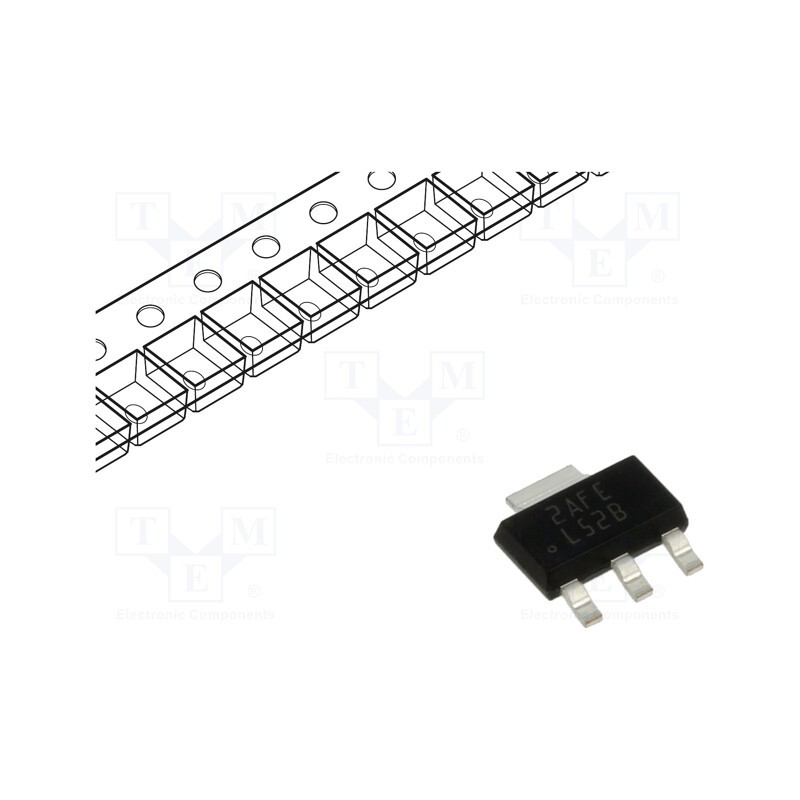 1 pcs x TEXAS INSTRUMENTS - LM3940IMP-3.3/NOPB - IC: voltage regulator, LDO,fixed, 3.3V, 1A, SOT223, SMD,
