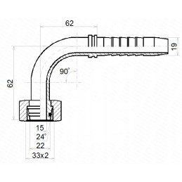 Dkol 90 clamping dn19 1 2sn m33x2 hydrolider