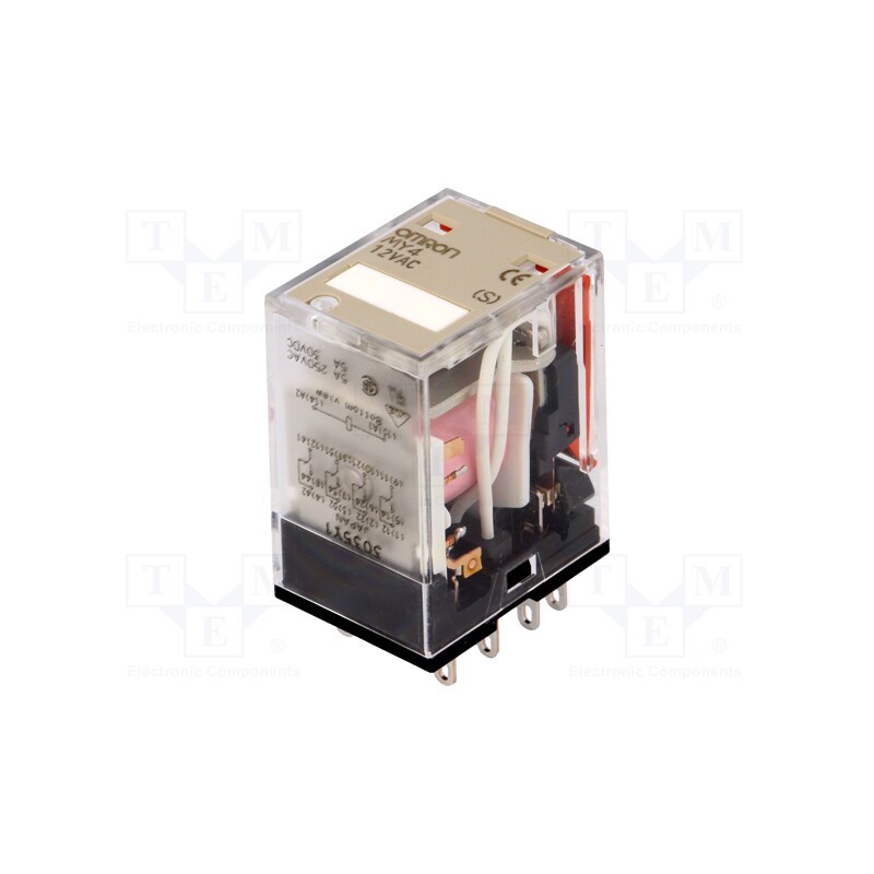 1 pcs x OMRON - MY4 12VAC (S) - Relay: electromagnetic, 4PDT, Ucoil: 12VAC, Icontacts max: 5A