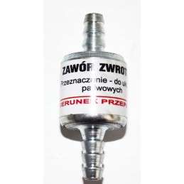 Valve: fuel check valve, diameter 6 mm, on cable