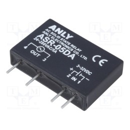 1 pcs x ANLY ELECTRONICS - ASR-05DA - Relay: solid state, Ucntrl: 3÷32VDC, 5A, 24÷280VAC, THT, SIP