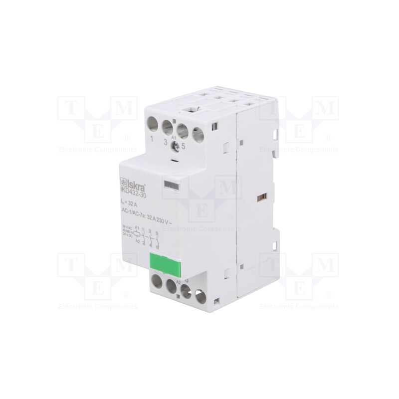 1 pcs x ISKRA - 30.046.890 - Contactor: 3-pole installation, 32A, 24VAC,24VDC, NO x3