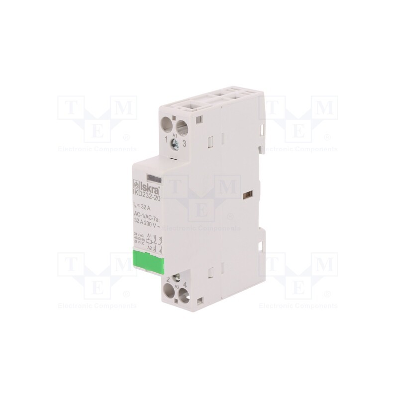 1 pcs x ISKRA - 30.046.863 - Contactor: 2-pole installation, 32A, 24VAC,24VDC, NO x2