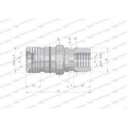 Hydraulic quick connector, screwed G3 socket 8