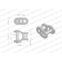 P24B reinforced industrial chain link