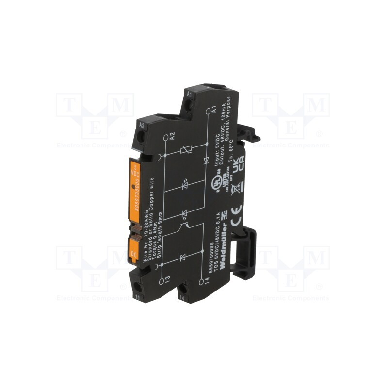 1 pcs x WEIDMu00dcLLER - 8950700000 - Relay: interface, SPST-NO, Ucntrl: 5VDC, 0.1A, 5÷48VDC, -20÷60°C