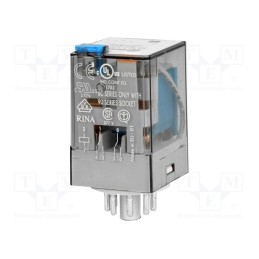 1 pcs x FINDER - 60.12.9.110.0040 - Relay: electromagnetic, DPDT, Ucoil: 110VDC, Icontacts max: 10A