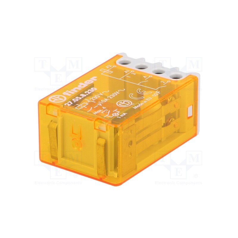 1 pcs x FINDER - 27.05.8.230.0000 - Relay: installation, bistable,impulse, NO x2, Ucoil: 230VAC, 10A