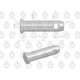 Original mf transport hitch mounting pin