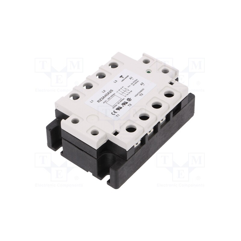 1 pcs x CARLO GAVAZZI - RZ3A40A25 - Relay: solid state, 25A, Uswitch: 24÷440VAC, 3-phase, -30÷80°C
