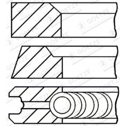 Piston ring set 98 48mm jcb mf ursus claas