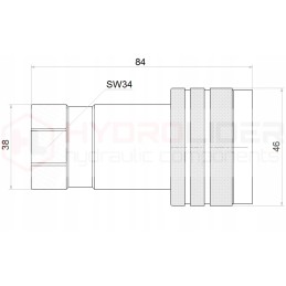 Hydraulic quick connector, euro socket, internal thread 3 4