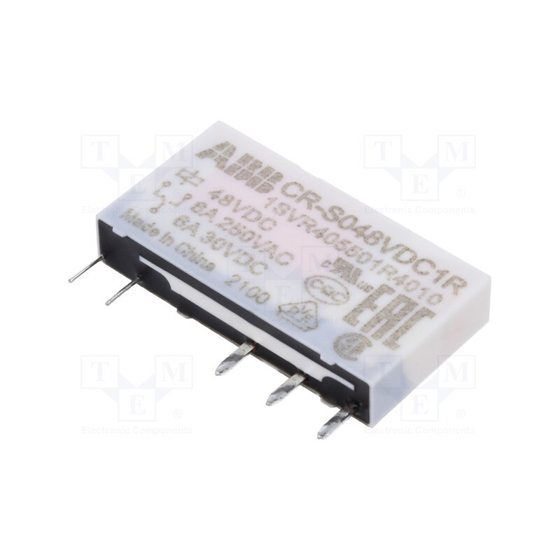 1 pcs x ABB - 1SVR405501R4010 - Relay: miniature, SPDT, Ucoil: 48VDC, socket,THT, Series: CR-S