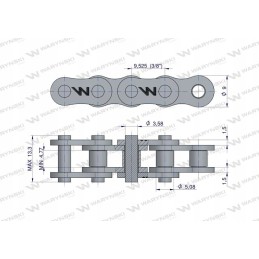 Roller chain wzm 06ah 1 ansi a35h 2 5m warynski
