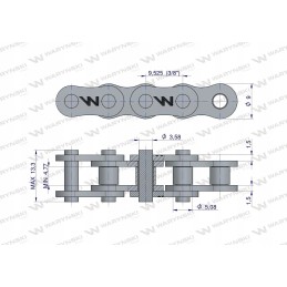 Roller chain wzm 06ah 1 ansi a35h 2 5m warynski