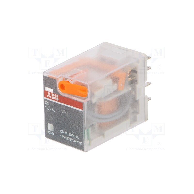 1 pcs x ABB - 1SVR405613R7100 - Relay: electromagnetic, 4PDT, Ucoil: 110VAC, Icontacts max: 6A
