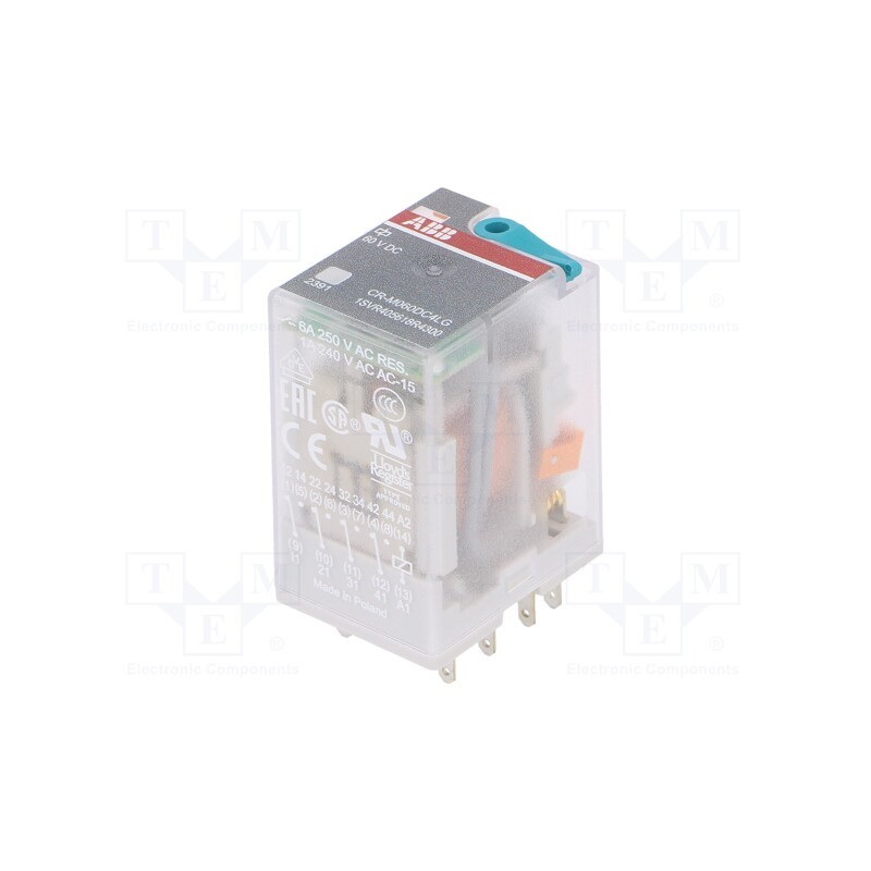 1 pcs x ABB - 1SVR405613R4400 - Relay: electromagnetic, 4PDT, Ucoil: 12VDC, Icontacts max: 6A