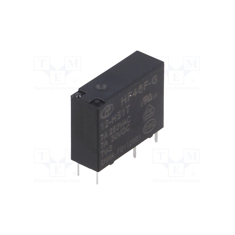1 pcs x HONGFA RELAY - HF46F-G/012-HS1T - Relay: electromagnetic, SPST-NO, Ucoil: 12VDC, 10A, 7A/250VAC, PCB