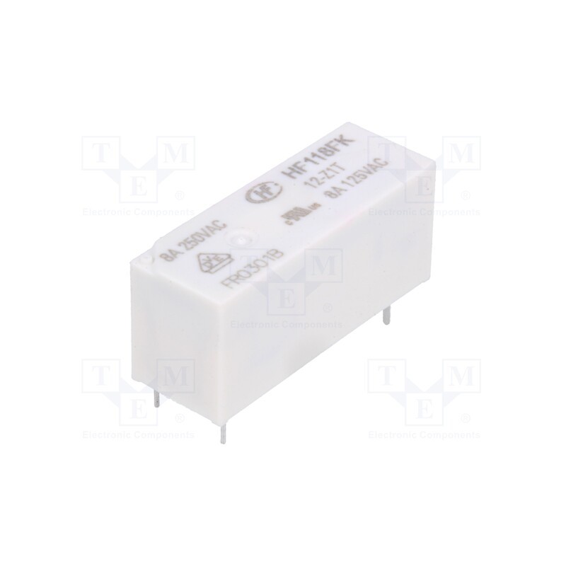 1 pcs x HONGFA RELAY - HF118FK/12-Z1T - Relay: electromagnetic, SPDT, Ucoil: 12VDC, 8A, 8A/250VAC, 8A/30VDC