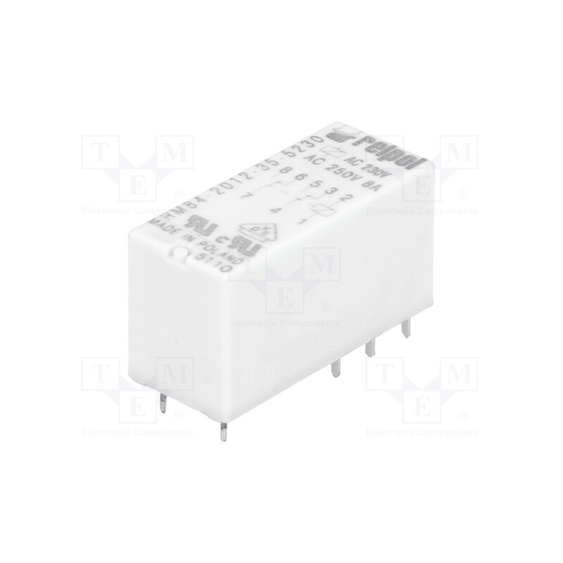 1 pcs x RELPOL - RM84-2012-35-5230 - Relay: electromagnetic, DPDT, Ucoil: 230VAC, 8A, 8A/250VAC, PCB