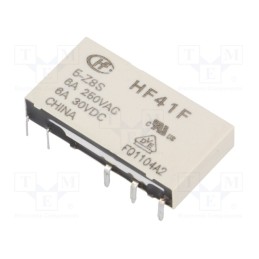1 pcs x HONGFA RELAY - HF41F/5-Z8S - Relay: electromagnetic, SPDT, Ucoil: 5VDC, 6A, 6A/250VAC, 6A/30VDC