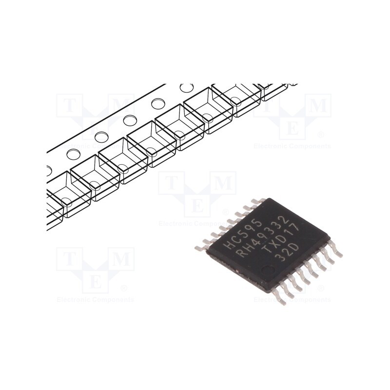 1 pcs x NEXPERIA - 74HC595PW,118 - IC: digital, 8bit,shift register,latch, CMOS, SMD, TSSOP16, 2÷6VDC