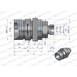 Bizon M18x1 5 screwed seat valve Warynski