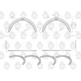 Set of half rings, first cut n 0 25 8000