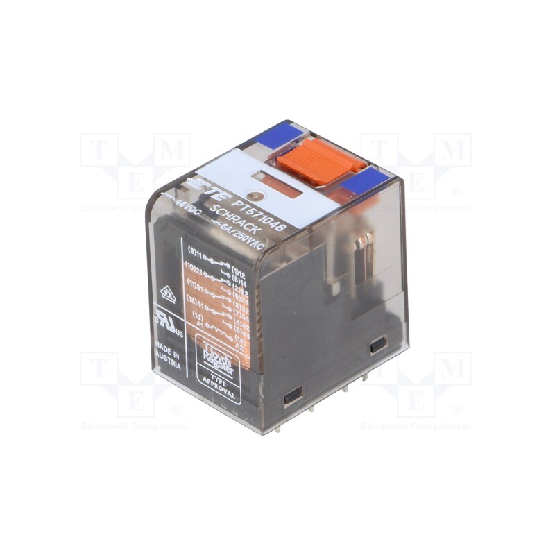 1 pcs x TE Connectivity - 9-1419111-4 - Relay: electromagnetic, 4PDT, Ucoil: 48VDC, Icontacts max: 6A, PCB