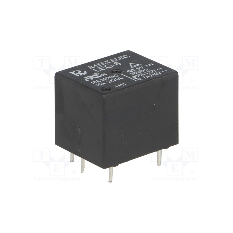 2 pcs x Recoy/RAYEX ELECTRONICS - LEG-6 - Relay: electromagnetic, SPDT, Ucoil: 6VDC, Icontacts max: 10A, PCB
