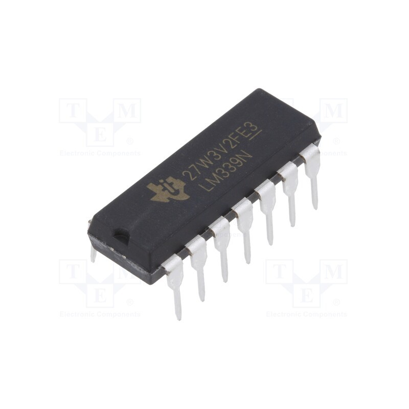 1 pcs x TEXAS INSTRUMENTS - LM339N - IC: comparator, universal, Cmp: 4, 1.3us, THT, DIP14, Iio: 150nA
